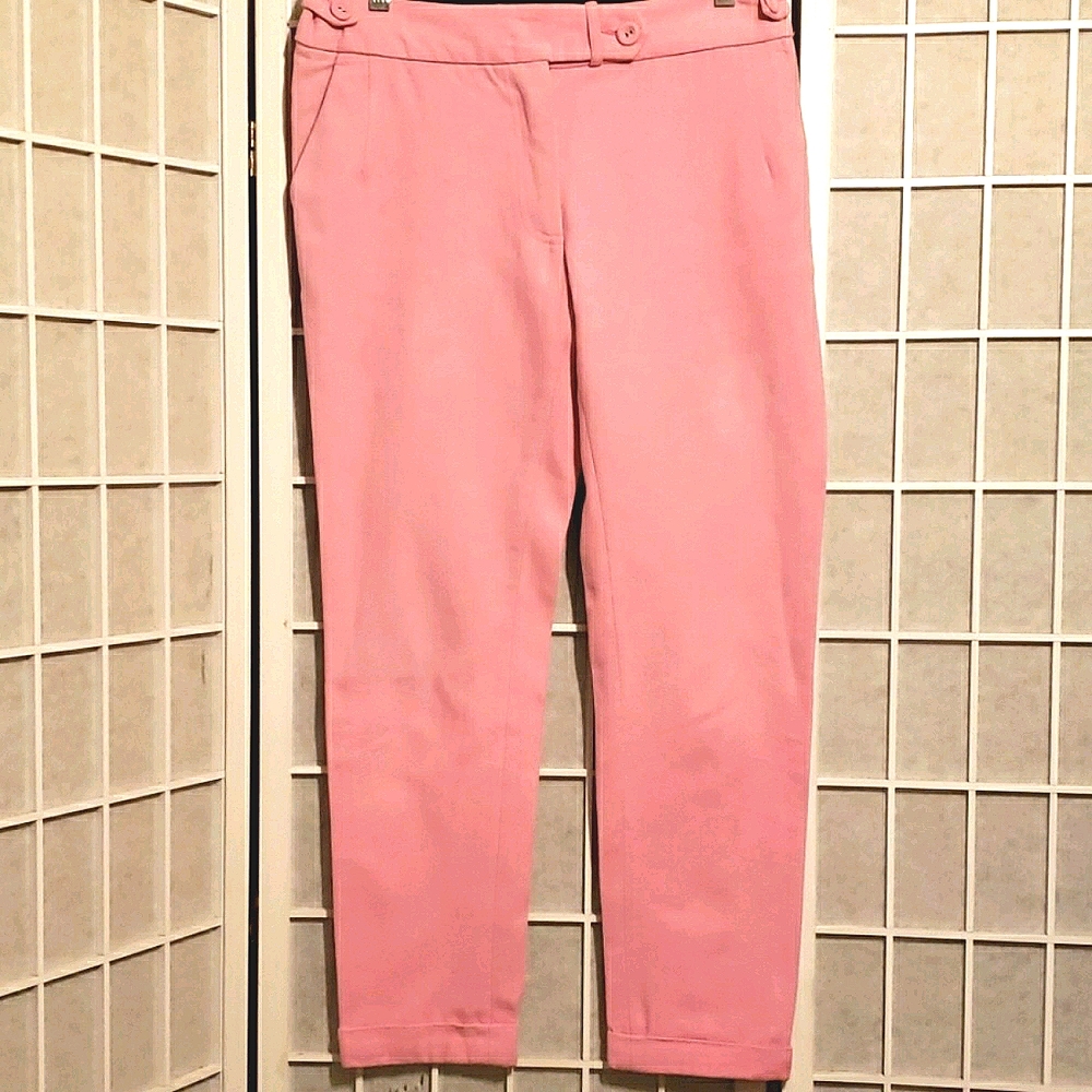 PETER JENSEN CUFFED/PINK COTTON TWILL PANTS SZ S